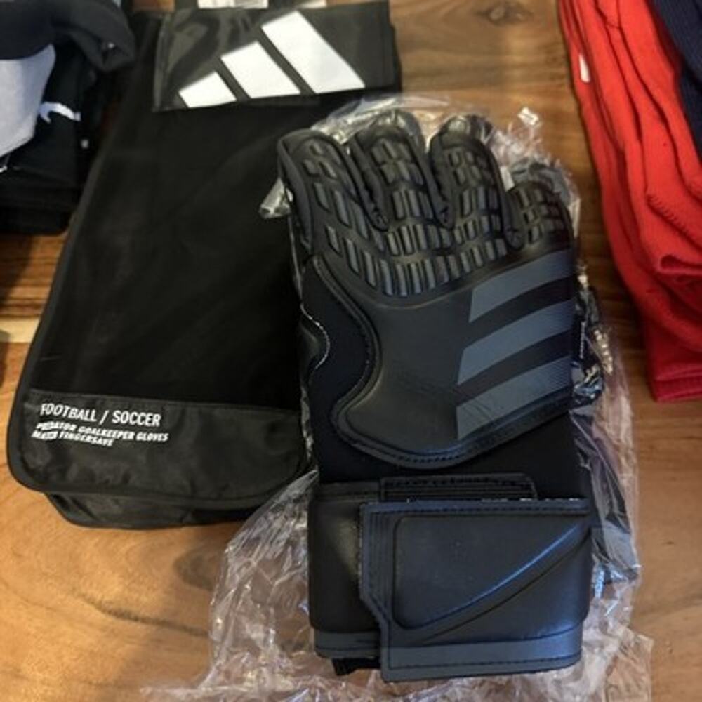 NEW Adidas Predator GL Match Fingersave Soccer Goalie Gloves Size 8 Black IZ1503